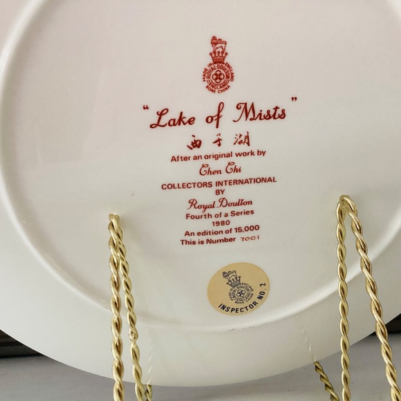 "Lake of Mists" By Chen Chi 10.5" Royal Doulton 1980 Art Plate #7001 Bone China - Picture 9 of 12